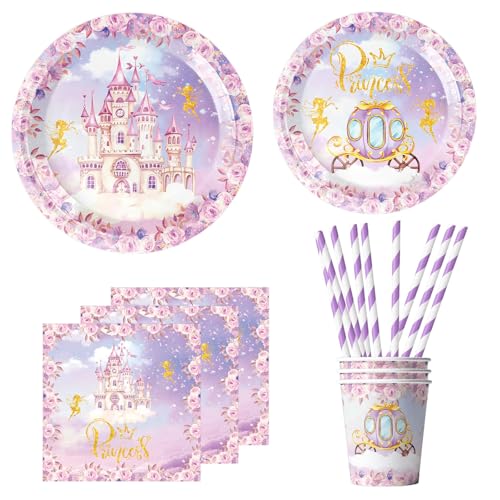 Schloss Prinzessin Geburtstag deko partygeschirr set,60 kindergeburtstag deko einschließlich pappteller kindergeburtstag Tassen servietten rosa,Strohhalme Geeignet für Prinzessin Geburtstag party Schloss Prinzessin Geburtstag deko partygeschirr set,60 kindergeburtstag deko einschließlich pappteller kindergeburtstag Tassen servietten rosa,Strohhalme Geeignet für Prinzessin Geburtstag party von ASSUGO