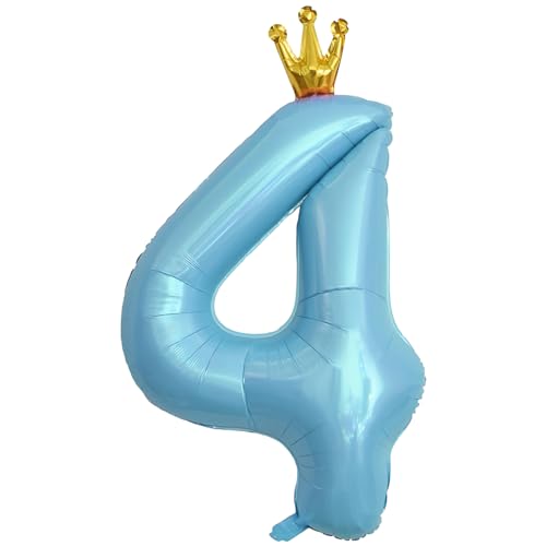 ASTARON Luftballon 4, Zahl 4 Ballon 40 Zoll Zahlenballon für Geburtstagsfeier Dekorationen, blau 4. Geburtstag Ballons mit Krone für Jungen Geburtstag Dekoration Jahrestag Dekorationen ASTARON Luftballon 4, Zahl 4 Ballon 40 Zoll Zahlenballon für Geburtstagsfeier Dekorationen, blau 4. Geburtstag Ballons mit Krone für Jungen Geburtstag Dekoration Jahrestag Dekorationen von ASTARON