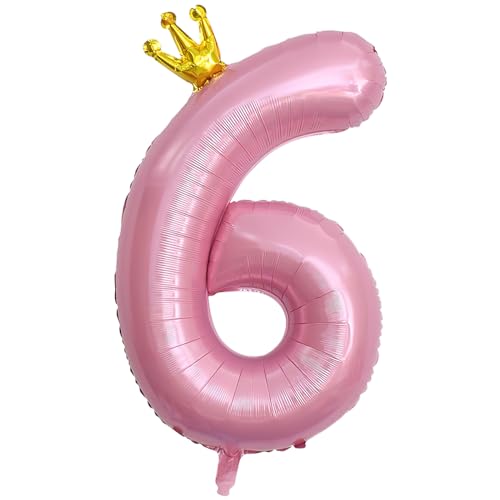 ASTARON Luftballon 6 Rosa Zahl 6 Ballon 40 Zoll Zahlenballon für Geburtstag Party Dekorationen, 6. Geburtstag Ballons mit Krone für Mädchen Geburtstag Party Dekoration Jahrestag Dekorationen ASTARON Luftballon 6 Rosa Zahl 6 Ballon 40 Zoll Zahlenballon für Geburtstag Party Dekorationen, 6. Geburtstag Ballons mit Krone für Mädchen Geburtstag Party Dekoration Jahrestag Dekorationen von ASTARON