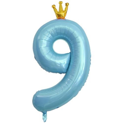 ASTARON Luftballon 9, Zahl 9 Ballon 40 Zoll Zahlenballon für Geburtstag Party Dekorationen, Blau 9. Geburtstag Ballons mit Krone für Jungen Geburtstag Dekoration Jahrestag Dekorationen ASTARON Luftballon 9, Zahl 9 Ballon 40 Zoll Zahlenballon für Geburtstag Party Dekorationen, Blau 9. Geburtstag Ballons mit Krone für Jungen Geburtstag Dekoration Jahrestag Dekorationen von ASTARON