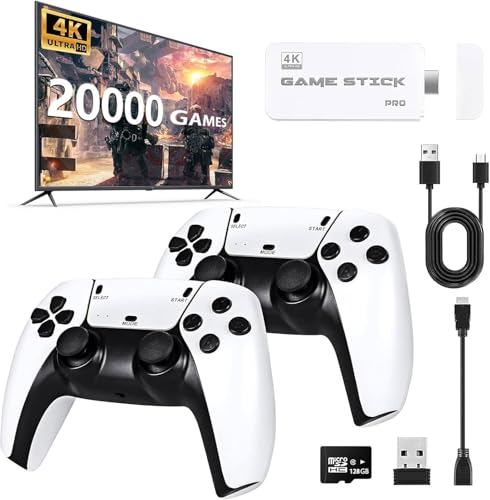 Retro Konsole HDMI für TV, 2025 Upgrade Spielkonsole mit 2 Wireless Controllern, Plug & Play Game Stick, 20000+ Retro Spielen, Mini TV Konsole, Geschenk für Familie und Freunde (C7) von ASTEKID