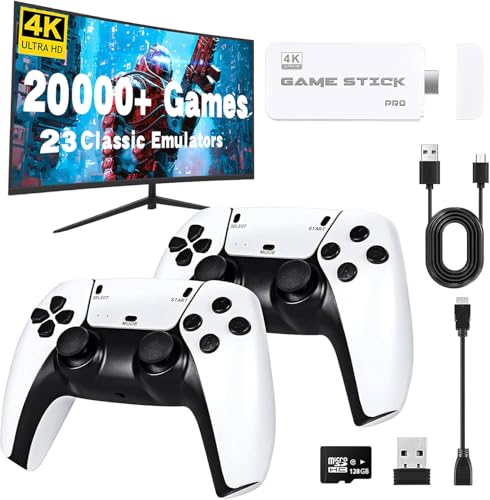 Retro Konsole mit über 20.000 Spielen – HDMI Retro Spielekonsole für TV – Plug & Play mit 2 komfortablen Controllern – Geschenkidee für Familie & Freunde (128G) von ASTEKID