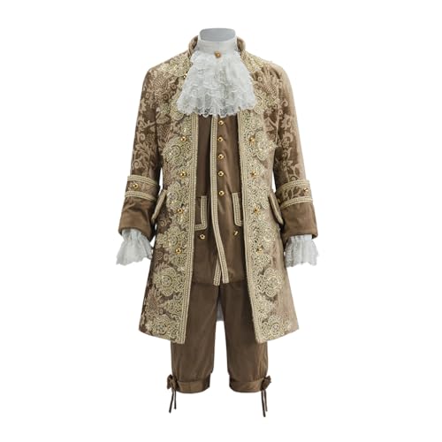 ASTRICOS Barock-Rokoko-Ballkleid für Herren aus dem 18. Jahrhundert, Louis-Henri-Ära, aristokratischer König-Prinz, brauner Anzug (M) von ASTRICOS