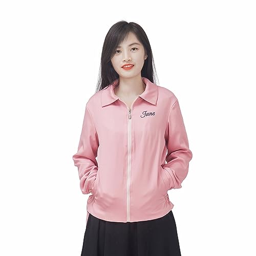 ASTRICOS Frauen Rosa Damen Cosplay Jacke Grease 1950er Jahre Mantel Für Frauen Halloween Party Outfits (S) von ASTRICOS