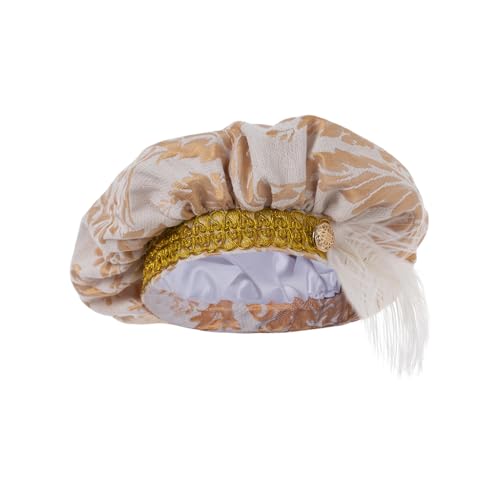 ASTRICOS Mittelalterlicher Renaissance Tudor Hut, 15. Jahrhundert Elisabethanischer Stil, Schlapphut mit Feder (Beige, one size) von ASTRICOS