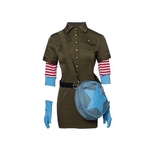 ASTRICOS Ramona Flowers Cosplay-Cargokleid mit runder Umhängetasche für Halloween (Grün, S) von ASTRICOS