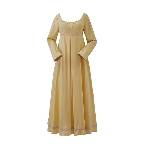 ASTRICOS Viktorianisches Empire-Kleid mit hoher Taille und langen Ärmeln für Teepartys, Regency-Ballkleid für Damen (XXL) von ASTRICOS