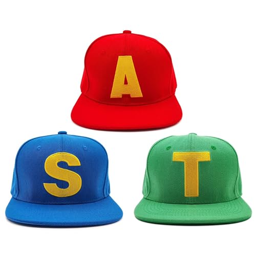 ASVP Shop Kindermütze, rot, blau, grün, Baseballmützen mit verstellbarem Riemen und gesticktem Buchstaben-Kostüm von ASVP Shop