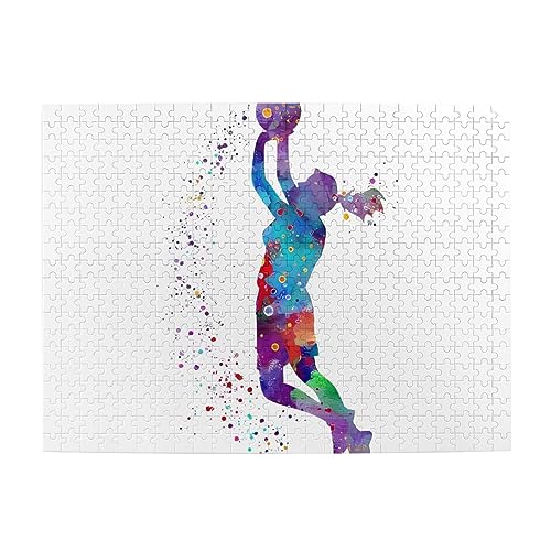 Basketball Mädchen Muster Druck Jigsaw Personalisiertes Puzzle Holzpuzzle Lustiges Puzzle 500 Teile Für Erwachsene Geburtstag von ASmeir