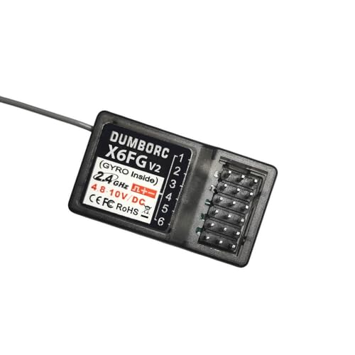 ATA HOBBY DUMBORC X6FG (Eingebauter Gyro) 6 Kanäle 2,4 GHz RC-Empfänger für DUMBORC X6/X4/X5 Sender RC Auto Boot Panzer Drifting Car von ATA HOBBY