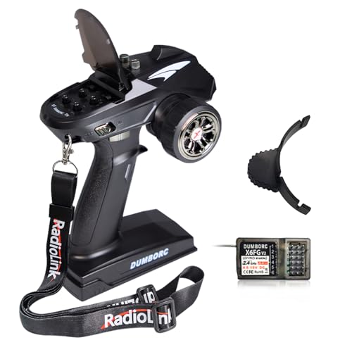 DUMBORC X6 2,4 GHz 6-Kanal RC Funksender und empfänger X6FG (eingebauter Gyro) mit Ausfallsicherung und Niederspannungsalarmfunktion für RC Fahrzeuge, Auto, Boot, Panzer, Modellteile, Fernbedienung von ATA HOBBY