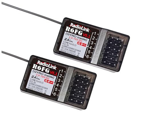 Eighteenup Radiolink 2 Stück R6FG 6-Kanal-2,4-GHz-Oberflächenempfänger, funktioniert mit der Radiolink Fernbedienung RC4GS V3/RC4GS V2/RC4GS/RC6GS V3/RC6GS V2/RC6GS/RC8X für RC Autos und Boote Eighteenup Radiolink 2 Stück R6FG 6-Kanal-2,4-GHz-Oberflächenempfänger, funktioniert mit der Radiolink Fernbedienung RC4GS V3/RC4GS V2/RC4GS/RC6GS V3/RC6GS V2/RC6GS/RC8X für RC Autos und Boote von ATA HOBBY