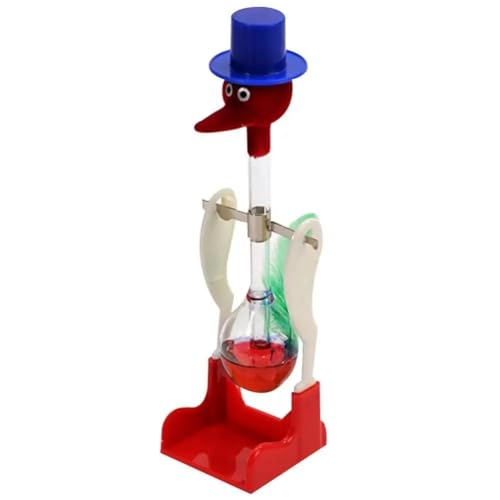 ATACT Transparenter Trinkvogel mit Flüssigem Perpetual Motion Balance Trinkwasservogel Non-Stop-Lernspielzeug für Kinder,B von ATACT