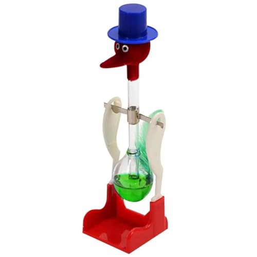 ATACT Transparenter Trinkvogel mit Flüssigem Perpetual Motion Balance Trinkwasservogel Non-Stop-Lernspielzeug für Kinder,C von ATACT