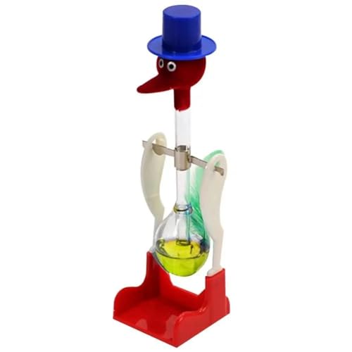 ATACT Transparenter Trinkvogel mit Flüssigem Perpetual Motion Balance Trinkwasservogel Non-Stop-Lernspielzeug für Kinder,D von ATACT