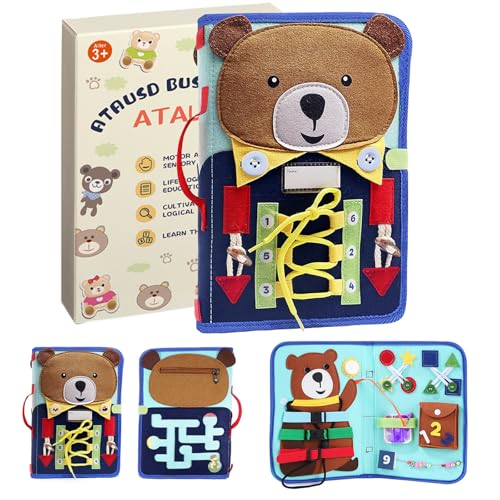 ATAUSD Busy Board, Montessori Spielzeug Activity Board Kleinkinder Kinderspielzeug Motorikspielzeug ab 3 Jahre, Sensorisches Spielzeug Lernspielzeug, Geschenk Junge Mädchen ATAUSD Busy Board, Montessori Spielzeug Activity Board Kleinkinder Kinderspielzeug Motorikspielzeug ab 3 Jahre, Sensorisches Spielzeug Lernspielzeug, Geschenk Junge Mädchen von ATAUSD