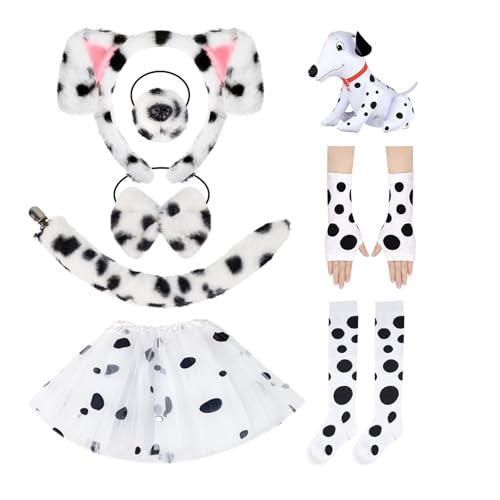 ATAYOU 8PCS Hundeohren Stirnband und Schwänze Cosplay Zubehör Karneval Fasching Fastnacht holloween Kostüm Damen von ATAYOU