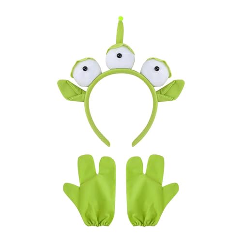 ATAYOU Drei-Augen Monster Plüsch Stirnband und Handschuhe für Karneval Fasching Fastnacht holloween Cosplay Kostüm damen von ATAYOU