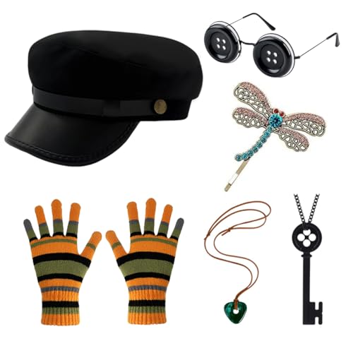 ATAYOU Halloween-Cosplay-Kostüm-Zubehör-Set für Frauen und Mädchen, Schwarz, Einheitsgröße von ATAYOU