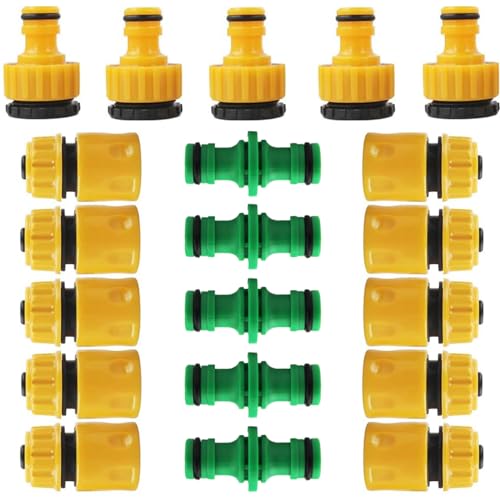 ATB-Foger 20 Piece Schlauchverbinder Set 5x 1/2 Zoll Schnellkupplung 10x 1/2 oder 3/4 Zoll Double Plug Hose Coupling 5x 1/2 oder 3/4 Zoll Tap Hose Connector for Garden and Home Tap ATB-Foger 20 Piece Schlauchverbinder Set 5x 1/2 Zoll Schnellkupplung 10x 1/2 oder 3/4 Zoll Double Plug Hose Coupling 5x 1/2 oder 3/4 Zoll Tap Hose Connector for Garden and Home Tap von ATB-Foger