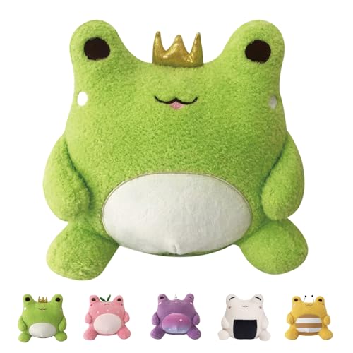 25 cm grünes Frosch-Kronen-Frosch-Kissen – niedliches Quetsch-Frosch-Plüschtier für Kindergeburtstag, Valentinstag, Partygeschenk oder Raumdekoration 25 cm grünes Frosch-Kronen-Frosch-Kissen – niedliches Quetsch-Frosch-Plüschtier für Kindergeburtstag, Valentinstag, Partygeschenk oder Raumdekoration von ATBEAMEN