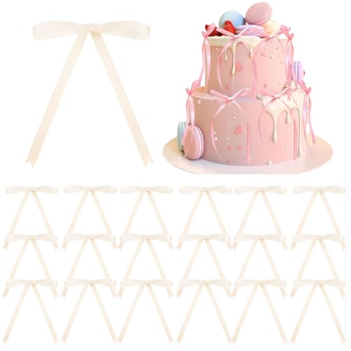 Kuchendekoration mit Schleife, Beige, 18 Stück, für Kuchendekorationen, beigefarbene Schleife, Bänder, Kuchendekoration, Picks, Babyparty, Kuchendekoration, Dekoration für Geburtstag, Braut, Hochzeit, Kuchendekoration mit Schleife, Beige, 18 Stück, für Kuchendekorationen, beigefarbene Schleife, Bänder, Kuchendekoration, Picks, Babyparty, Kuchendekoration, Dekoration für Geburtstag, Braut, Hochzeit, von ATBEAMEN
