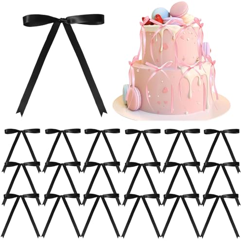 Kuchendekoration mit schwarzer Schleife, 18 Stück, für Kuchendekorationen, schwarze Schleife, Schleifen, Kuchendekoration, Picks, Babyparty, Kuchendekoration, Dekoration für Geburtstag, Braut, Kuchendekoration mit schwarzer Schleife, 18 Stück, für Kuchendekorationen, schwarze Schleife, Schleifen, Kuchendekoration, Picks, Babyparty, Kuchendekoration, Dekoration für Geburtstag, Braut, von ATBEAMEN