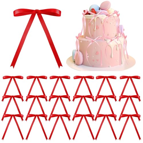 Tortenaufsätze mit roter Schleife, für Kuchendekorationen, rote Schleife, Bänder, Kuchendekoration, Picks, Babyparty, Kuchendekoration, Dekoration für Geburtstag, Braut, Hochzeit, Party, Tortenaufsätze mit roter Schleife, für Kuchendekorationen, rote Schleife, Bänder, Kuchendekoration, Picks, Babyparty, Kuchendekoration, Dekoration für Geburtstag, Braut, Hochzeit, Party, von ATBEAMEN