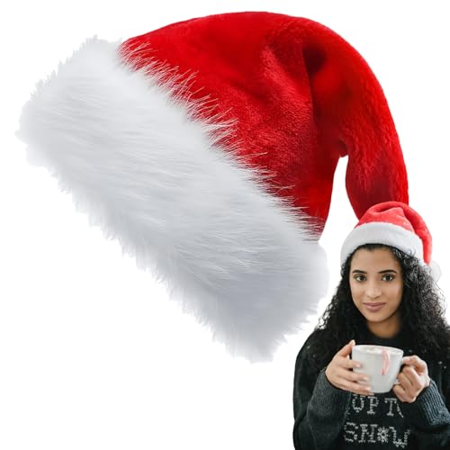 Weihnachtsmützen für Kinder und Erwachsene, luxuriöse Weihnachtsmützen, Weihnachtsmannmützen, Plüsch-Weihnachtsmannmütze, Weihnachtsmannmütze, dick, Weihnachtsmann-Kostüm für Weihnachten, Neujahr, Weihnachtsmützen für Kinder und Erwachsene, luxuriöse Weihnachtsmützen, Weihnachtsmannmützen, Plüsch-Weihnachtsmannmütze, Weihnachtsmannmütze, dick, Weihnachtsmann-Kostüm für Weihnachten, Neujahr, von ATBEAMEN