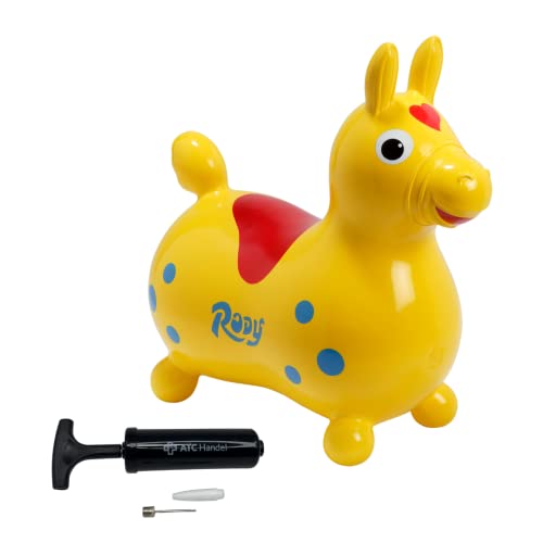 Rody Hüpfpferd + inkl. Pumpe von ATC, Sprungpferd Cavallo Ledraplastic Gymnic (gelb) von ATC Handels GmbH