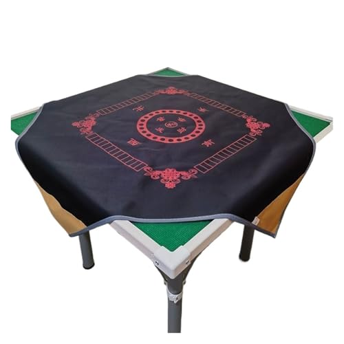 ATEUXOL Mahjong Matte Mahjong-Tischdecke, stille Mahjong-Matte, Tischdecke, Brettspiel Mah-Jong, PU-Leder, reduziert den Lärm(Black) von ATEUXOL