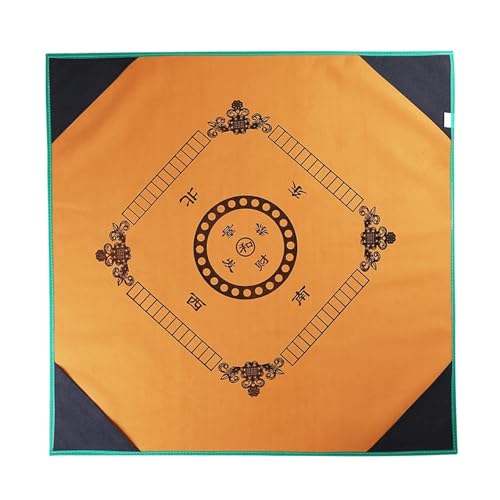 ATEUXOL Mahjong Matte Mahjong-Tischdecke, stille Mahjong-Matte, Tischdecke, Brettspiel Mah-Jong, PU-Leder, reduziert den Lärm(Brown) von ATEUXOL