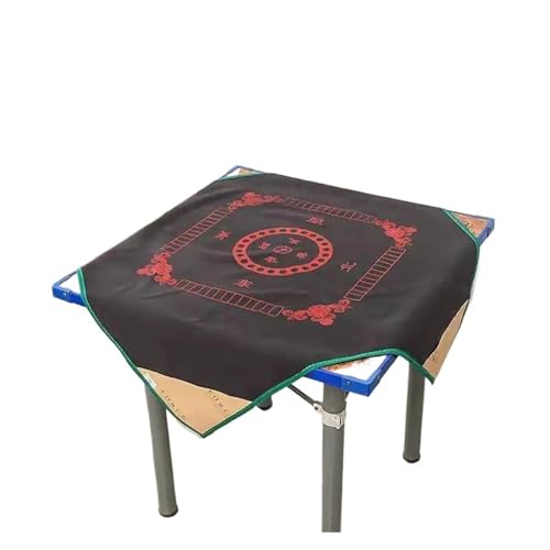 ATEUXOL Mahjong Matte Mahjong Weich Gepolsterte Haushalts Stille Matte Tischdecke, Brettspiel Mah-Jong PU Leder Reduzieren Den Lärm(Black) von ATEUXOL