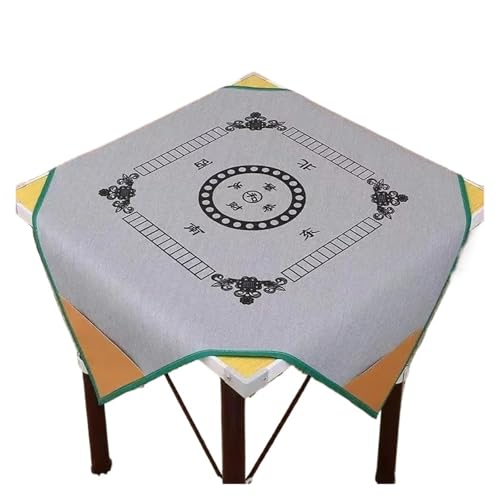 ATEUXOL Mahjong Matte Mahjong Weich Gepolsterte Haushalts Stille Matte Tischdecke, Brettspiel Mah-Jong PU Leder Reduzieren Den Lärm(Gray) von ATEUXOL