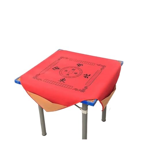 ATEUXOL Mahjong Matte Mahjong Weich Gepolsterte Haushalts Stille Matte Tischdecke, Brettspiel Mah-Jong PU Leder Reduzieren Den Lärm(Red) von ATEUXOL