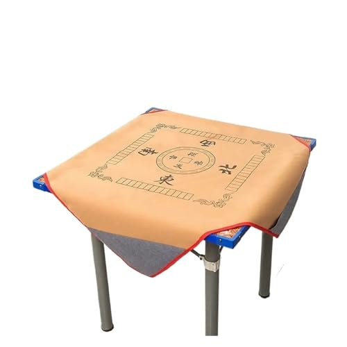 ATEUXOL Mahjong Matte Mahjong Weich Gepolsterte Haushalts Stille Matte Tischdecke, Brettspiel Mah-Jong PU Leder Reduzieren Den Lärm(Yellow) von ATEUXOL