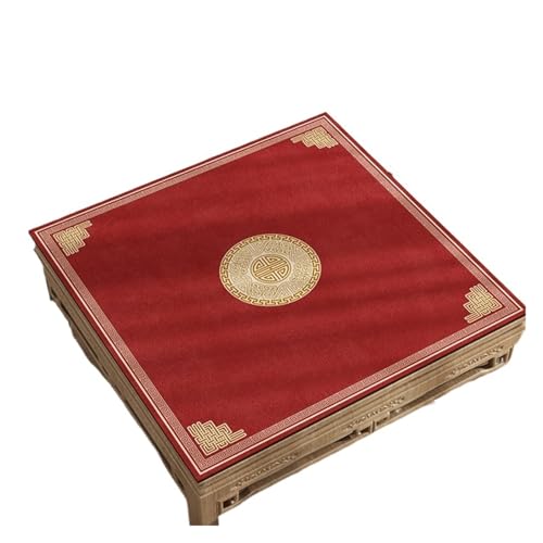 ATEUXOL Mahjong Matte Verdickte Poker-Tischdecke, quadratisch, Rauschunterdrückung, Mahjong-Tischset, Heimstoff, Esstischdecke, geometrisches Muster, modern(Color 1,60 * 60cm) von ATEUXOL