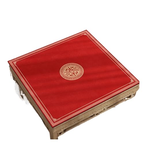 ATEUXOL Mahjong Matte Verdickte Poker-Tischdecke, quadratisch, Rauschunterdrückung, Mahjong-Tischset, Heimstoff, Esstischdecke, geometrisches Muster, modern(Color 6,90 * 90cm) von ATEUXOL
