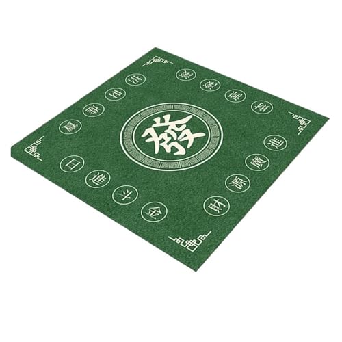 Mahjong Matte 80/90 cm quadratische grüne Mahjong-Spieltischmatte, Party-Multiplayer, leise, rutschfeste Mahjong-Matte, Party-Unterhaltungszubehör(90cm) von ATEUXOL