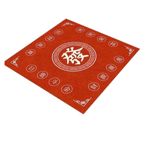 Mahjong Matte 80/90 cm quadratische rote Mahjong-Spieltischmatte, Party-Multiplayer-Spiel, Party-Unterhaltungszubehör(80cm) von ATEUXOL