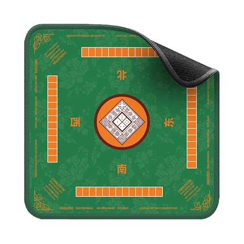 Mahjong Matte Tischdecke Lärm Reduktion Mahjong Tisch Matte for Poker Domino Karte Bord Spiele Anti-Slip Platz Spielmatte Abdeckung for Mah(Green,80CM) von ATEUXOL