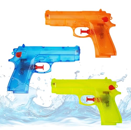 3X Wasserpistolen 15 cm bunt Set - Extra großer Reichweite - Spritzpistole klein mini - Wasserspritzpistole für Kinder 3X Wasserpistolen 15 cm bunt Set - Extra großer Reichweite - Spritzpistole klein mini - Wasserspritzpistole für Kinder von ATHLEJOY