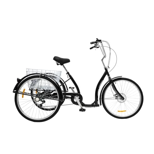26 Zoll Erwachsene Dreirad,Stable Pedals,Textured Wheels,Mudguards, Mit Einkaufskorb, FüR Damen Herren Senioren,Elektrostatische Einbrennlackierung,Anwendbare HöHe1.65-1.85M/5.4-6.07Ft,Modern 26 Zoll Erwachsene Dreirad,Stable Pedals,Textured Wheels,Mudguards, Mit Einkaufskorb, FüR Damen Herren Senioren,Elektrostatische Einbrennlackierung,Anwendbare HöHe1.65-1.85M/5.4-6.07Ft,Modern von ATIVLB