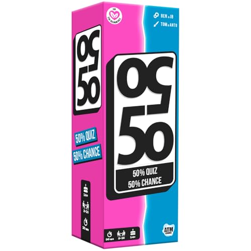 ATM Gaming 50 50 – Gesellschaftsspiel – Allgemeine Kultur-Quiz – kompaktes Format – Gesellschaftsspiel ab 14 Jahren – ab 2 Spielern – Familie, Abend, Aperio, lustiges und originelles Geschenk ATM Gaming 50 50 – Gesellschaftsspiel – Allgemeine Kultur-Quiz – kompaktes Format – Gesellschaftsspiel ab 14 Jahren – ab 2 Spielern – Familie, Abend, Aperio, lustiges und originelles Geschenk von ATM Gaming