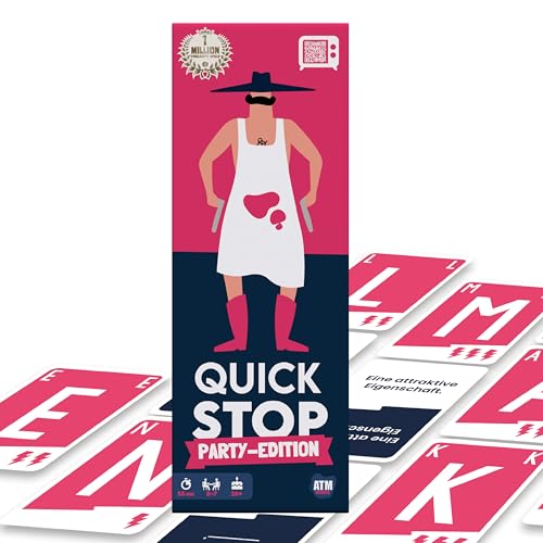 ATM Gaming - Quickstop - Das Buchstaben-Duell - Party-Edition - Kartenspiel für Erwachsene - Schnell und Verrückt - 2 bis 7 Spieler - Kartenspiel ab 10 Jahren - Partyspiel von ATM Gaming