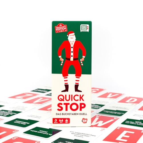 ATM Gaming Quickstop - Weihnachtsedition - Das Buchstaben-Duell - Kartenspiel für Jugendliche und Erwachsene - Schnell und Verrückt - 2 bis 7 Spieler - Kartenspiel ab 10 Jahren - Familienspiel ATM Gaming Quickstop - Weihnachtsedition - Das Buchstaben-Duell - Kartenspiel für Jugendliche und Erwachsene - Schnell und Verrückt - 2 bis 7 Spieler - Kartenspiel ab 10 Jahren - Familienspiel von ATM Gaming
