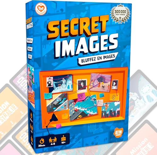Secret Images – Gesellschaftsspiel – Neue – Atmosphäre und Bluff in Familie und mit Freunden – Kartenspiel ab 10 Jahren – 4 bis 8 Spieler – Gesellschaftsspiele für Erwachsene Secret Images – Gesellschaftsspiel – Neue – Atmosphäre und Bluff in Familie und mit Freunden – Kartenspiel ab 10 Jahren – 4 bis 8 Spieler – Gesellschaftsspiele für Erwachsene von ATM Gaming