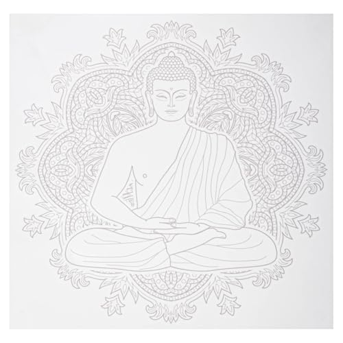 Atmosphera - Buddha Aufkleber, Grau, 40 x 40 cm - Grau von ATMOSPHERA CREATEUR D'INTERIEUR