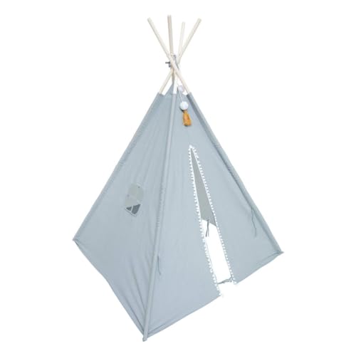 Atmosphera - Tipi Kind Wapi Baumwolle und Pappel - blau - Blau von ATMOSPHERA CREATEUR D'INTERIEUR