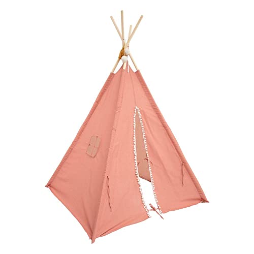 Atmosphera - Tipi Kind Wapi Baumwolle und Pappel - terrakotta-rosa - Rosa von ATMOSPHERA CREATEUR D'INTERIEUR